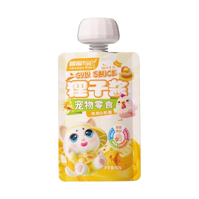 Лакомства для собак и кошек 90 г Соус Мяо Сянь Гулу Курица и тунец Лакомства для собак Кошачий влажный корм Chicken + Cheese [ cats]