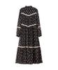 SALON DE YOHN Chiffon Lace Long Dress_ Black