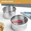 Stainless Steel Frying Basket and Filter Basket Set, with Handle, Foldable, Deep Pot Filter, Suitable for Frying, Draining