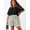 American Shiying Summer New Solid Loose Plus size Short sleeve T-shirt Women 202 500 Match V neck pullover Women