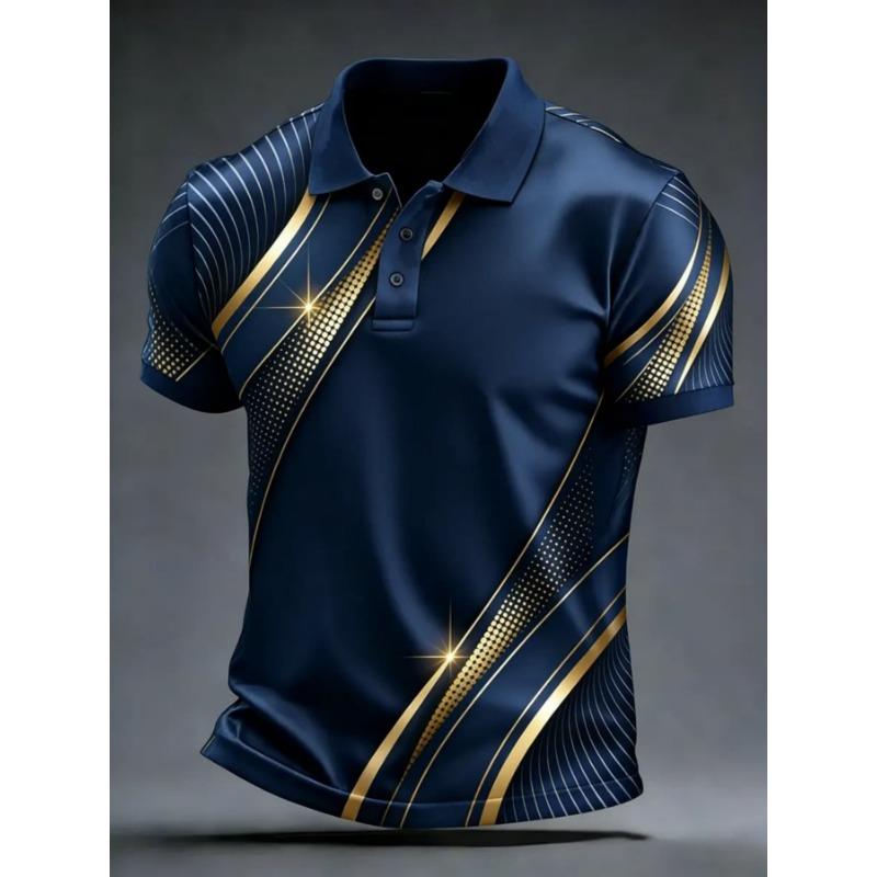 Men's Print Golf Polo Shirt Short Sleeve Micro Elastic Polyester Outdoor Casual Summer Streetwear Daily Wear
