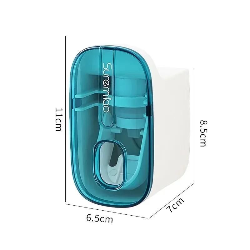Automatic Toothpaste Dispenser Toothbrush Holder Wall Mounted Toothpaste Squeezer Rolling Tube Squeezer Bathroom Accessories Set