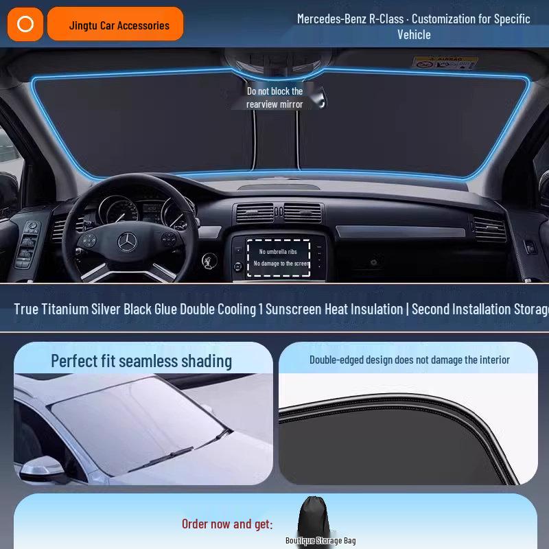 Mercedes Sunshade for GLC, C260L, E300L, GLB C-Class - Windshield Heat Insulation Curtain