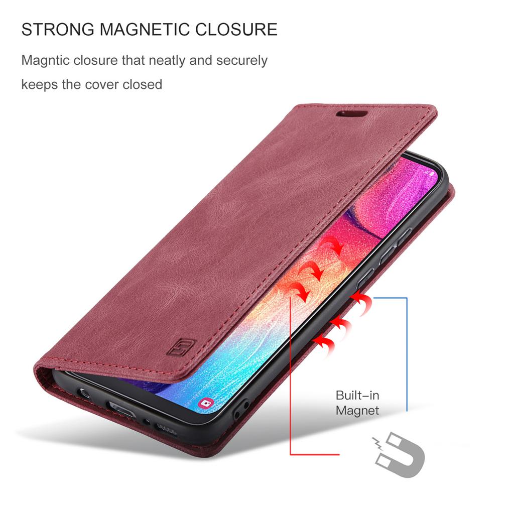 Premium Vintage Leather Wallet Case for Samsung Galaxy A50/A30S/A50S - RFID Blocking Flip Cover with Card Slots (4 Colors)