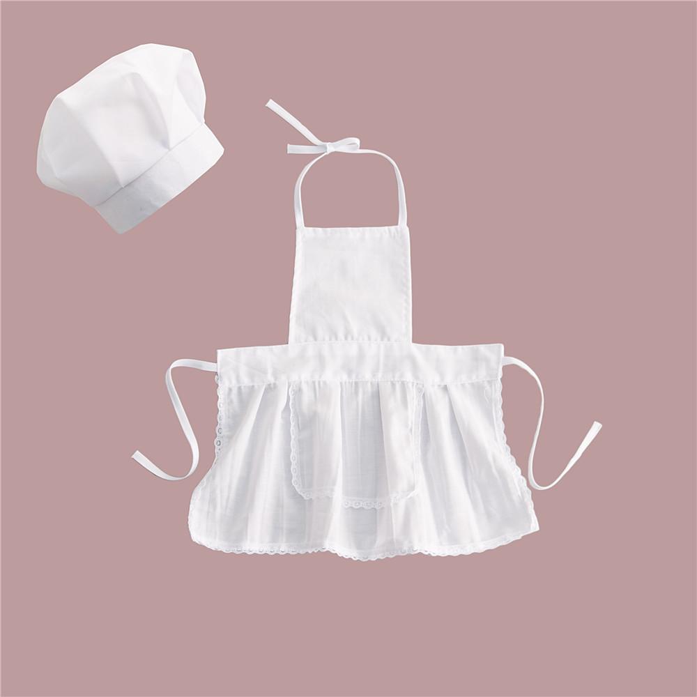 15 Days Newborn Shoot Chef Apron Bebe Photo Accessories Set Baby Photogrpahy Props New Born Doll Hat Food Cook Costume Studio