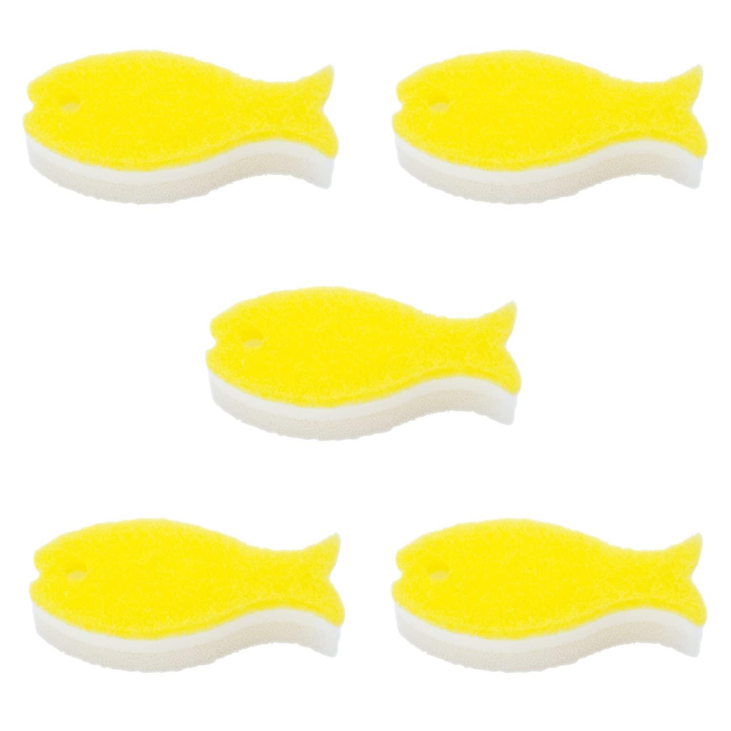 Набор губок для мытья посуды Marna Fish 5 шт. R450LY (Светло-желтого)