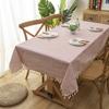 Modern Simple Tablecloth Cotton Lattice Tassel Home Dining Table Coffee Cover