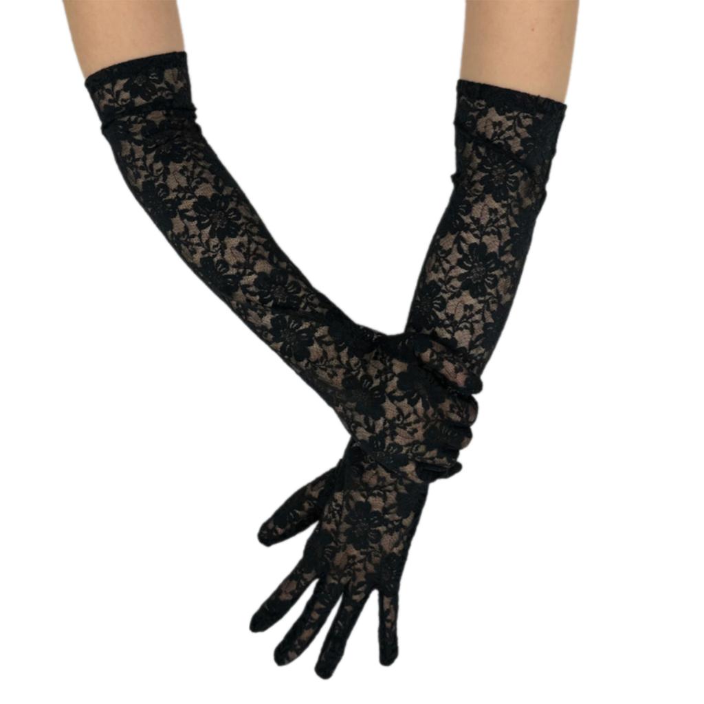 2pack Sophisticated Lace Evening Gloves Party Costume Gloves Fashionable Gloves for Evening Parties Weddings
