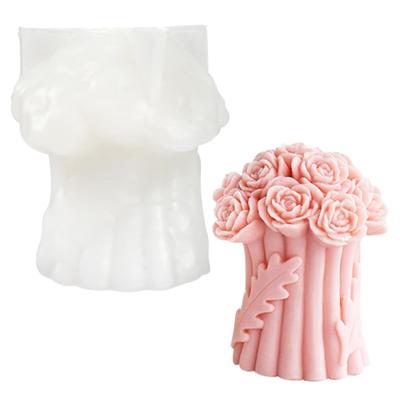 Blumenbaum Silikonform 3D Rosenstrauß Kerzenformen Ornamente Formen Valentinstagsformen für Heimdekorationen
