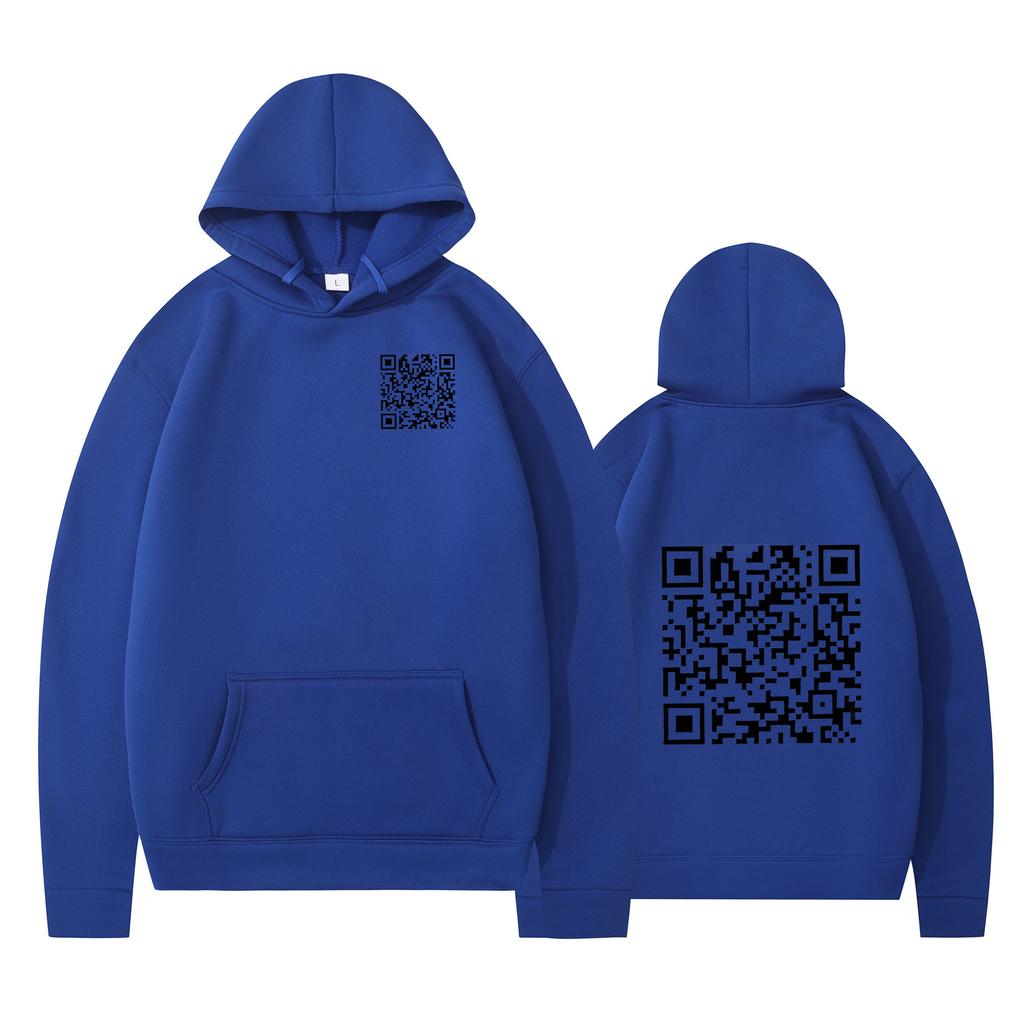 Cross-border Hoodies, New Printed Styles, QR Code Scans, Loose Men's and Women's Hoodies