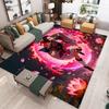 Demon Slayer Tanjiro Nezuko Theme Living Room Carpet Flame Effects Character Designs Large Area Rug for Anime Fans Home Decor