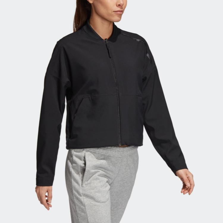 Adidas Z.N.E. Baseball Collar Zip-Up Casual Comfortable Reversible Jacket Women Jacket Black CE1957
