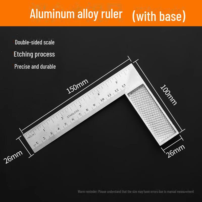 90° Aluminiumlegierung Edelstahl Winkelmesser - L-Form, Verdickt 300mm für Holzbearbeitung