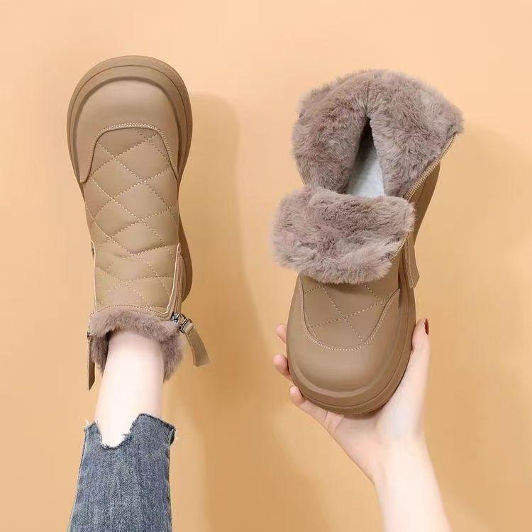 Women's Winter Waterproof Non-Slip Snow Boots - Plush Velvet, Thick Cotton, Warm Short Boots