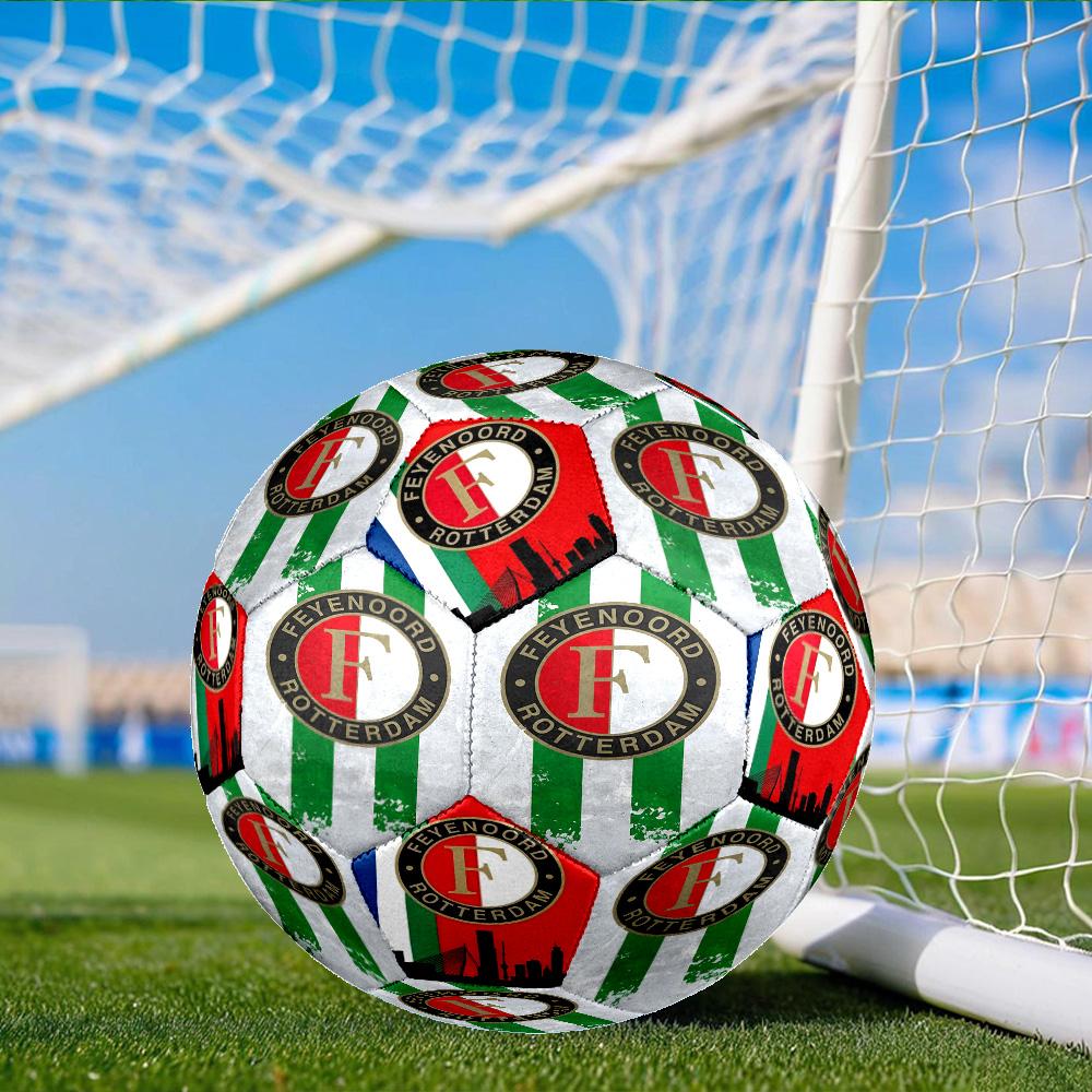 Feyenoord Rotterdam Flames And Water Size 5 Soccer Ball, Suitable for Training and Matches, High-Elasticity, Wear-Resistant Material Gift for Fan