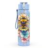 1PC Honey Bee Soft Floral Pastel Art Design 750ml Color Plastic Sports Water Bottle Leakproof Flip Straw Lid Suitable for Sports Office Home Use