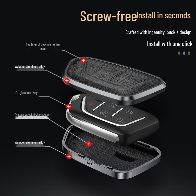 Cadillac Key Case for XT5, XT4, CT5, XT6, CT6 - Keychain and Protective Shell