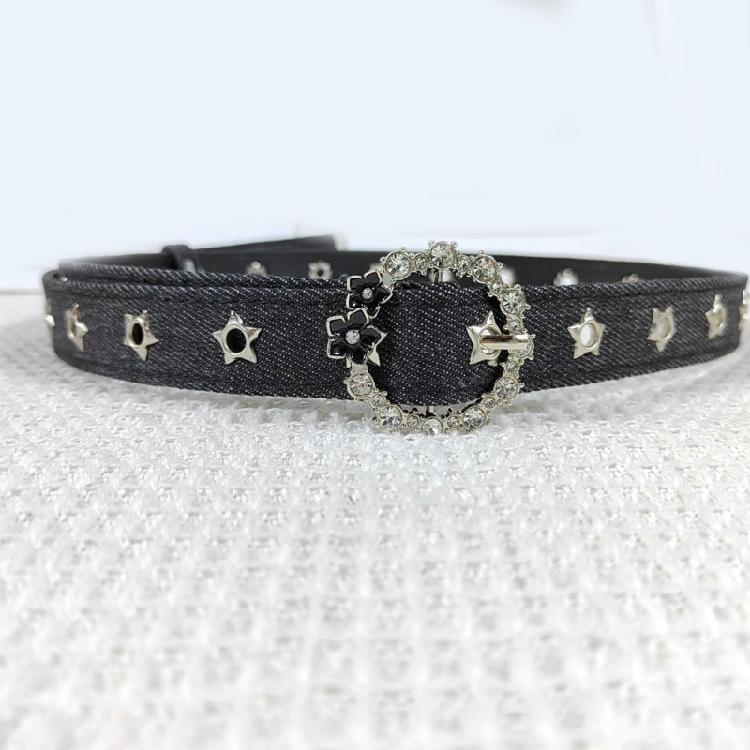 Flower Waist Chain Vintage Flower Denims Belt for Women Proms Stage and Club Party Casual Wear Elaborate Jewelry