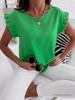 Women's Short Sleeve Pleated Round Neck Top