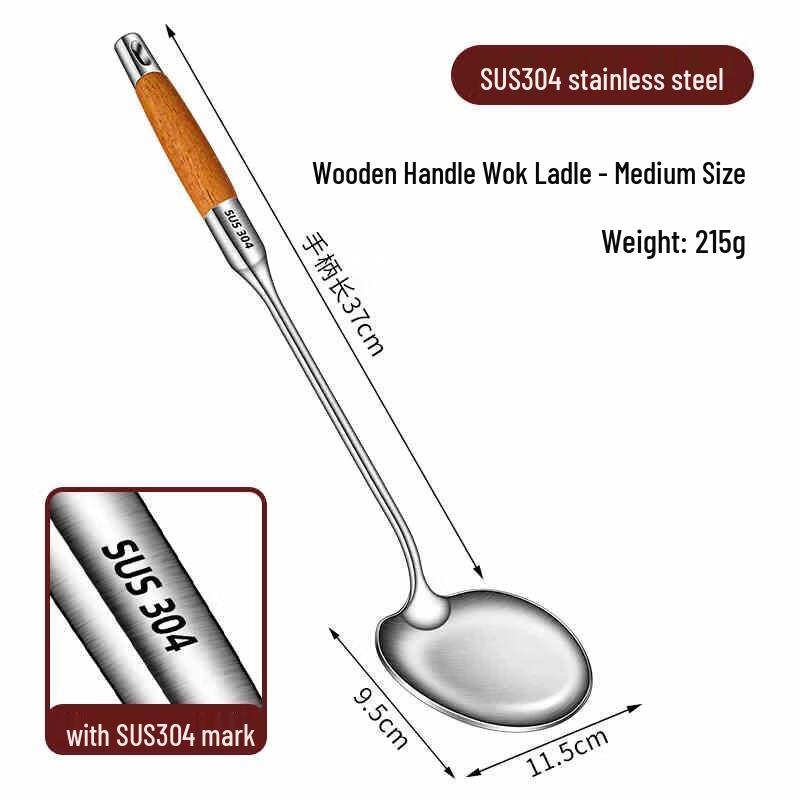 Stainless Steel Wok Spatula with Wooden Handle