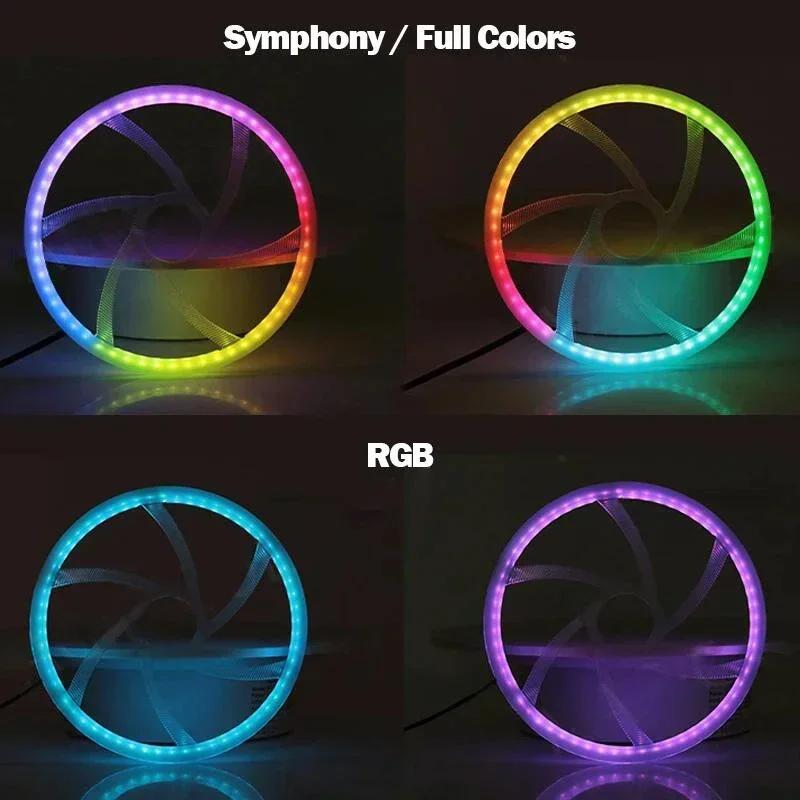 4PCS 5.9inch LED Car Sound Speaker RGB Symphony 64 Color Ambient Light Interior Decoration Acrylic APP Control Atmosphere Lamp