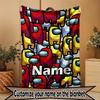 Custom Name Personalized Among Us Print Blanket, Home Decor, Bedroom, Sofa, Camping, Couch, Gifts for Birthday ChristmasEnthusiasts