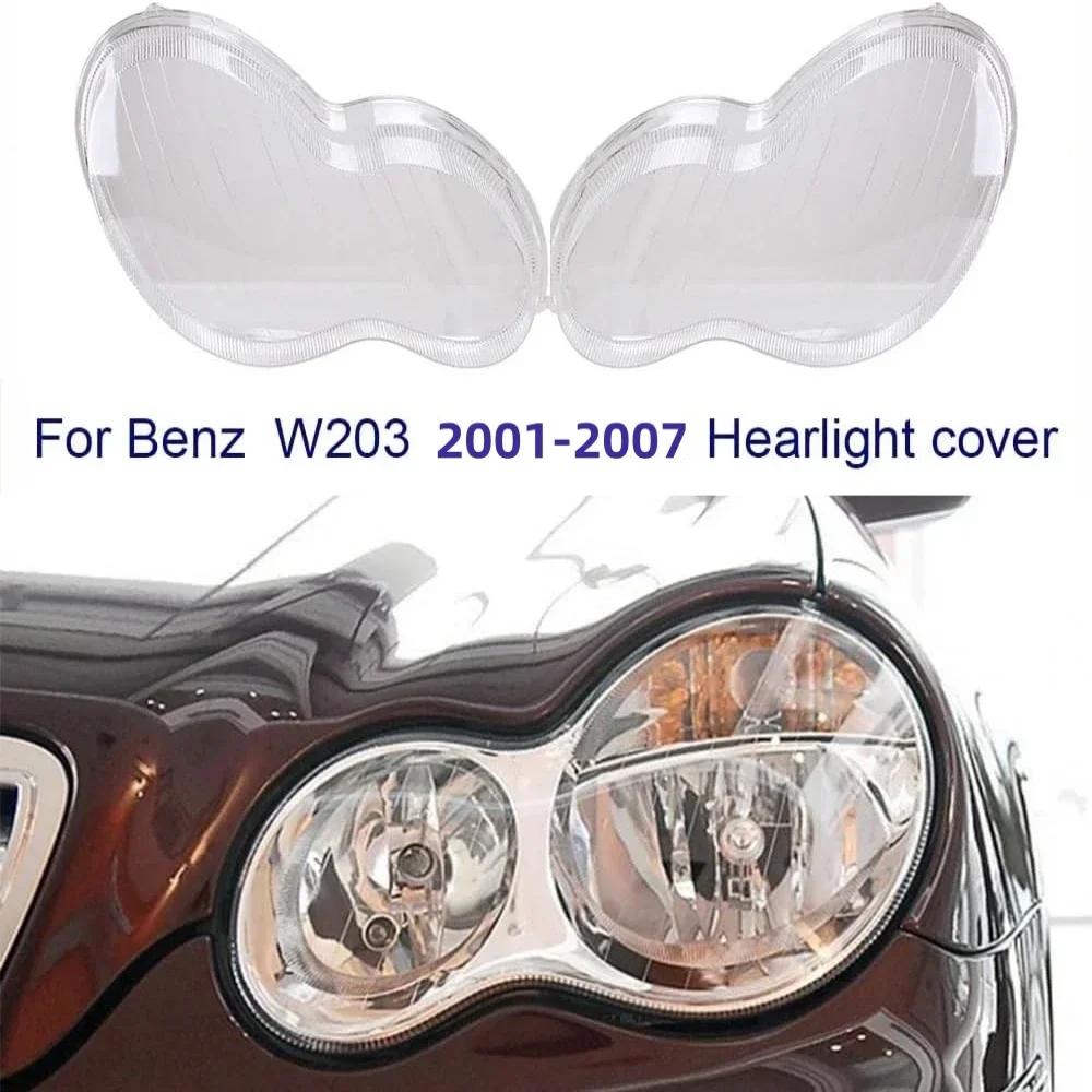 amcsvg1 1Pair Headlight Lens Cover Transparent Lampshade For Mercedes Benz C-Class W203 4 Door C180 C200 C230 C260 C280 2001-2007