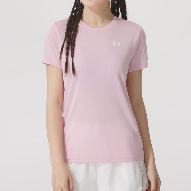 Under Armour Fashionable Comfortable Breathable Loose Short Sleeve T-Shirt Women Tops Pink 1384231-647