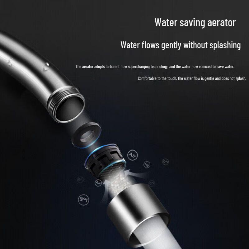 LINDONG 304 Stainless Steel High Arc Pull-Out Kitchen Faucet