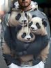 This Men'S Trendy Hooded Sweatshirt Combines Sporty Leisure with Street Style, Featuring a High-Quality Panda Print. It Offers a Casual And