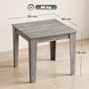 Dining Table for 4, 80L x 80W x 75Hcm, Modern Square Kitchen Table with Wood Effect Tabletop, Grey Wood Effect