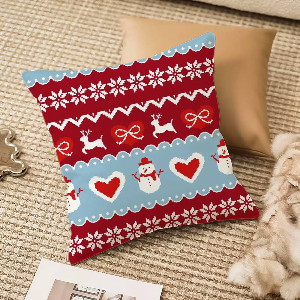 Christmas Spirit Pillow Case Anti-dustmite Invisible Zipper Sofa Bed