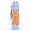1PC Surf Band Swirl Wave Pattern 750ml Color Plastic Sports Water Bottle Leakproof Flip Straw Lid Suitable for Sports Office Home Use