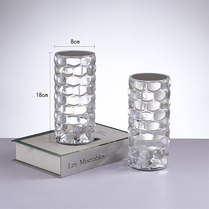 Teardrop Shaped 16 With 3 Colors Rechargeable Portable Touch For Bar Cafe Christmas Home Decoration Romantic Crystal
