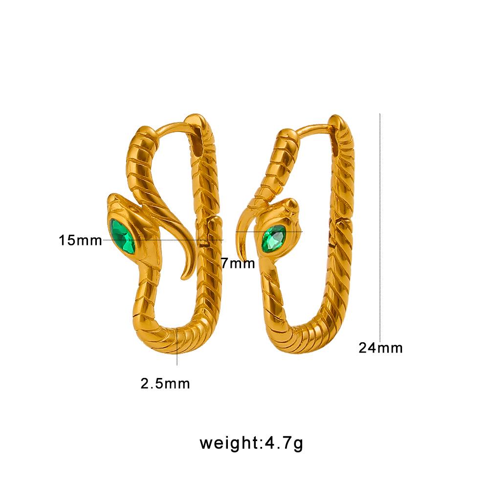 Mei Shi Duo 18K Gold Plated Titanium Steel Snake Hoop Earrings