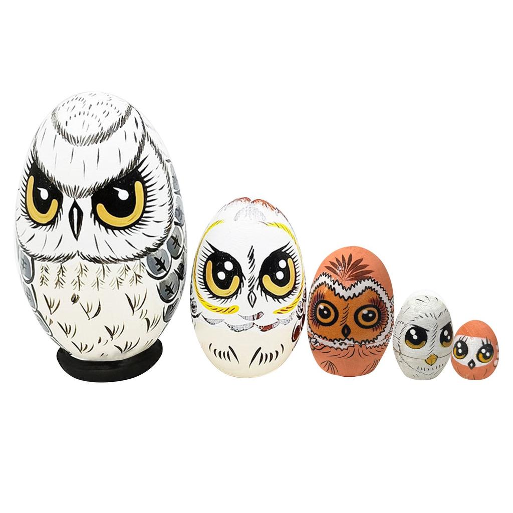 Owl Nesting Egg Ornament Easter Nesting Doll Home Decor