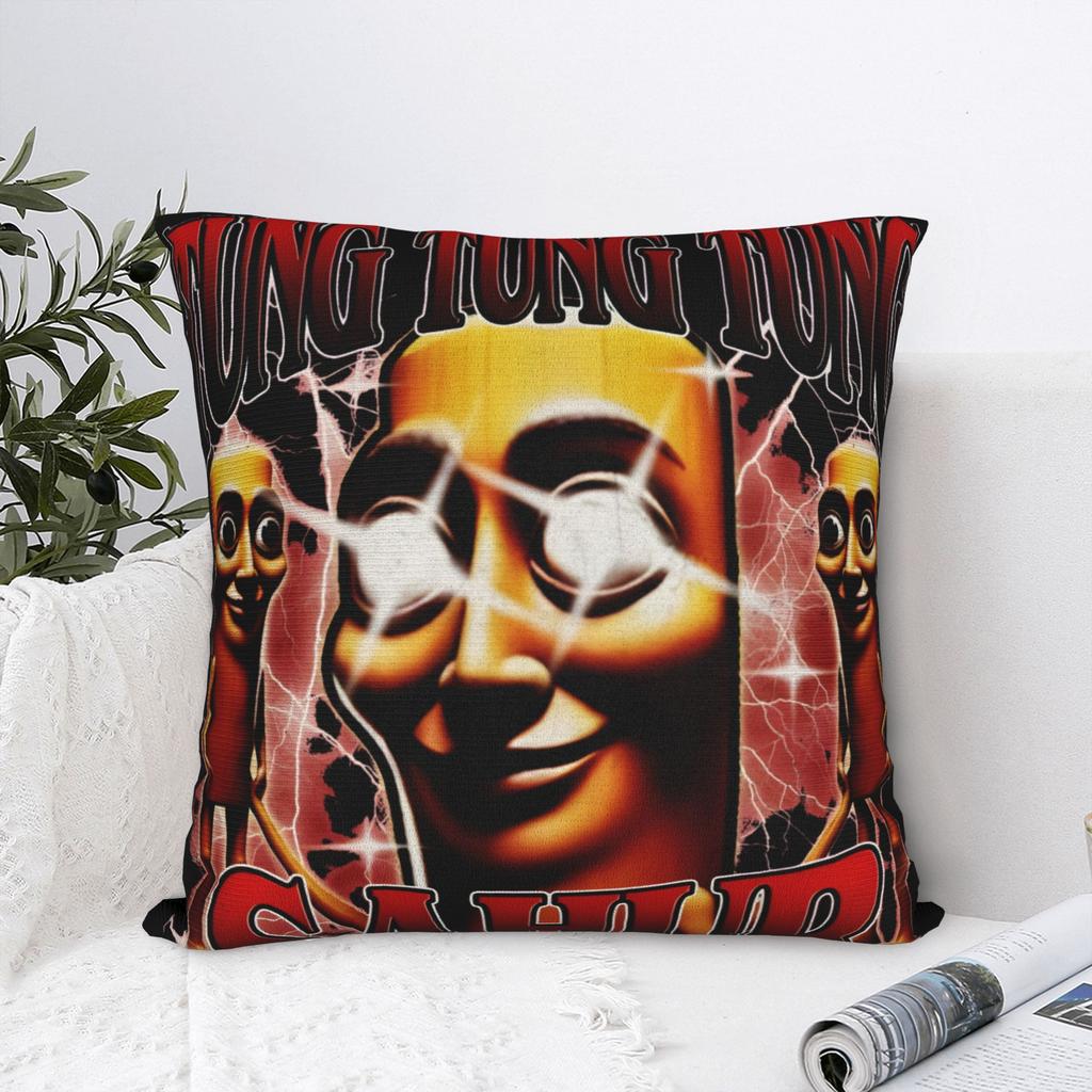 Tung Tung Sahur Italian Pillow Case Print Pillow Cover Kawaii Pillowcases For Couch Sofa Bedroom