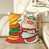 Character CCute PPig Kawaii Cushion Cover Pillow Case Antidustmite Pillowcase Silky Short Plush Sofa Cushion Cover hot