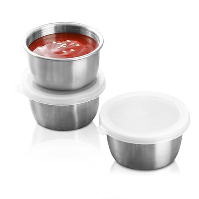 1/6Pcs Salad Dressing Containers 40ml Stainless Steel Sauce Cup Reusable Leak-Proof