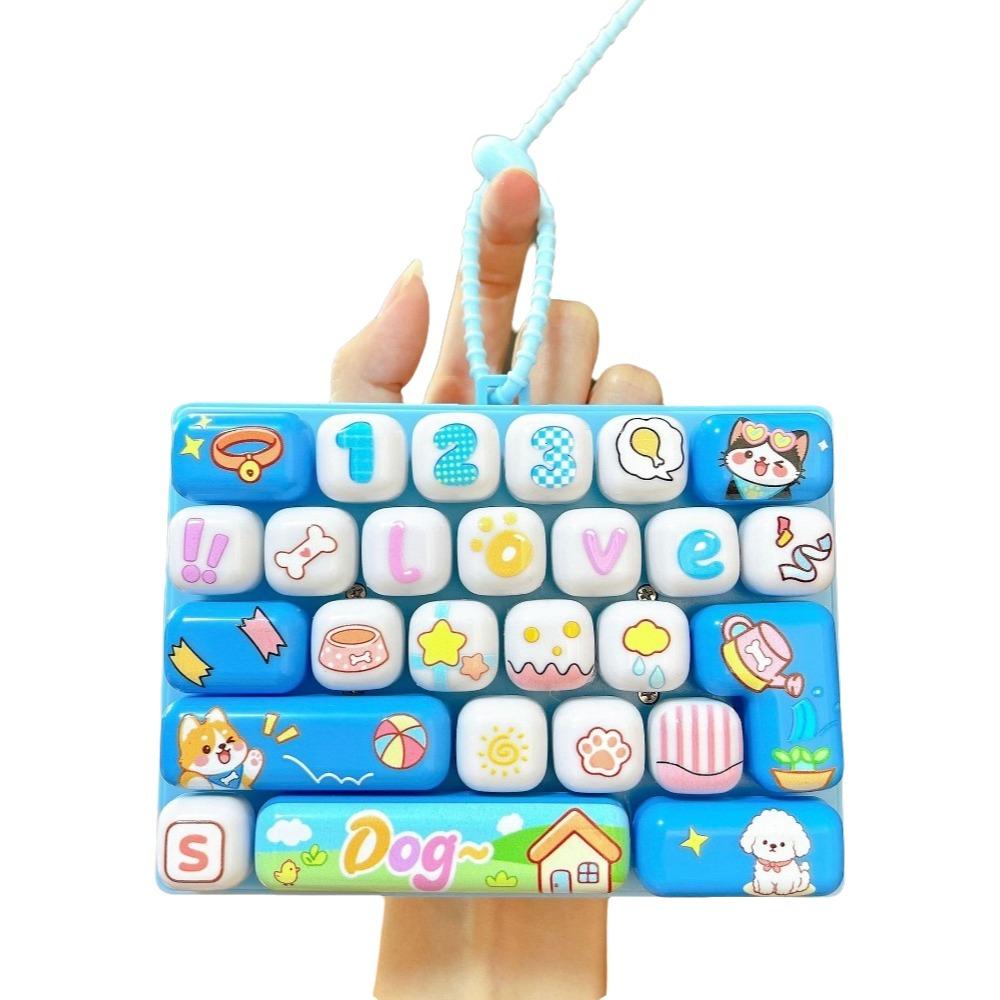 Small Gift 26 Key Keyboard Keychain 26 Key Button Fidget Toy Mini Keyboard Pendant Children's Bag
