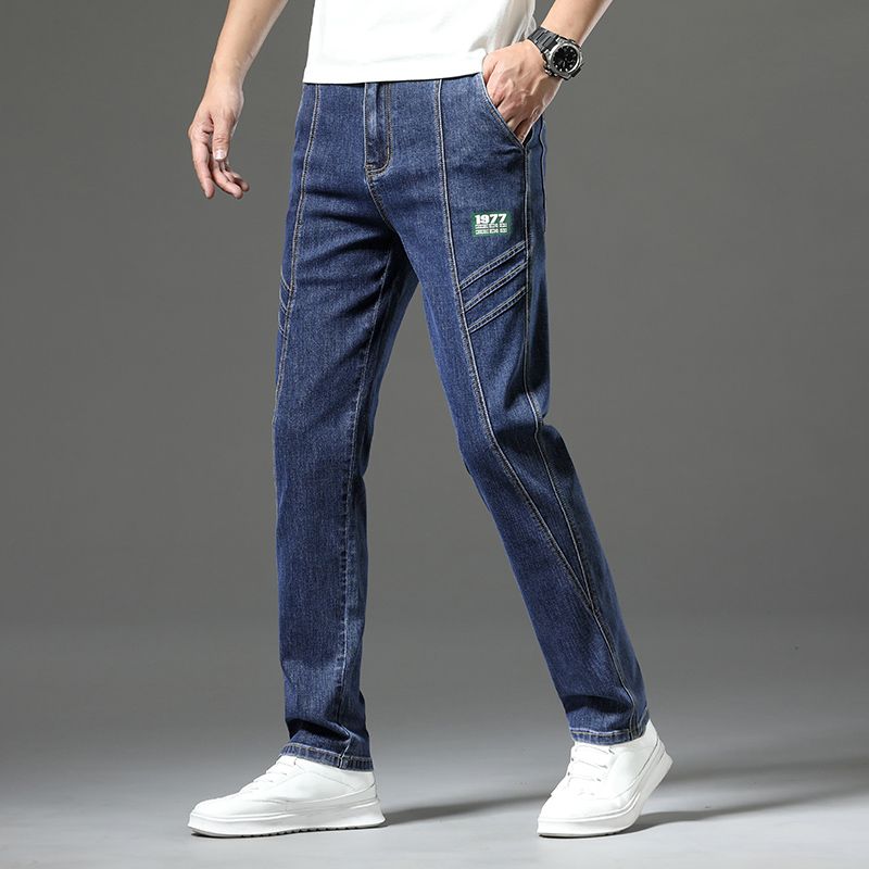 Jeans Men's Loose Straight Spring and Autumn Stretch Casual Pants Fashion Men's Denim Trousers