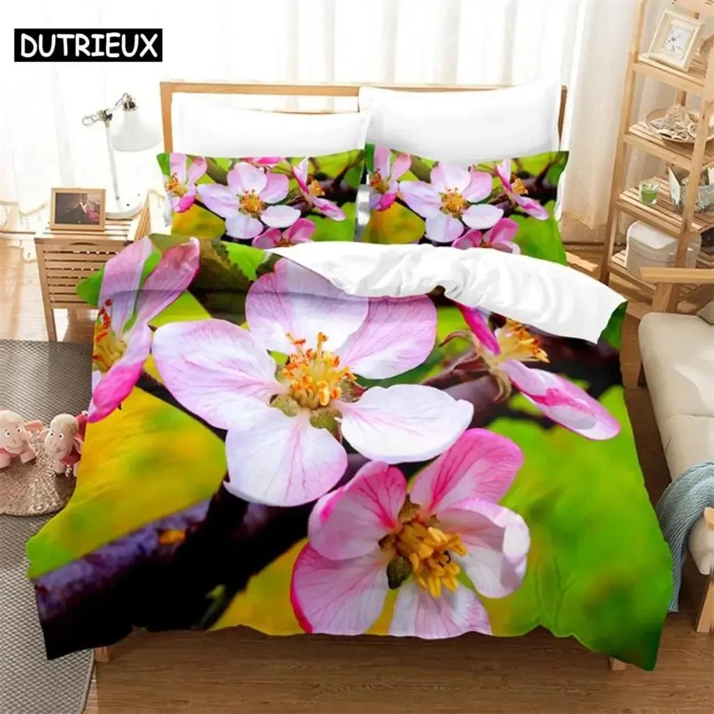 Comforter Luxury New 3D Print Pink Flowers Comfortable Duvet Bedding Set Children Bedroom Decoration Home Textile