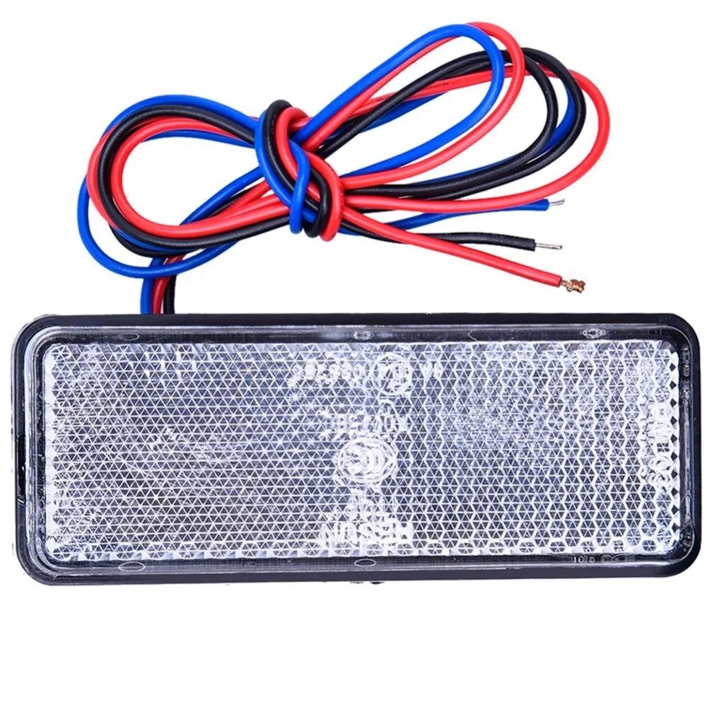 12V Car Motorcycle Truck LED Reflectors Round Tail Lights 24LED Warning Side Marker Light Rear Tail Brake Stop Turn Singal Light