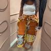 Pantaloni Lungi cu Buzunare Mari Stil African Bohemian de Vară European American Pantaloni Casual Stil Vacanță Femei