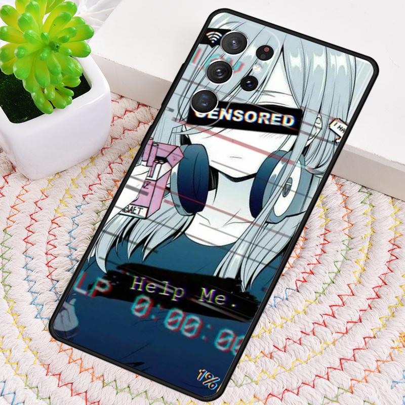 Cute Girl Glitch Animation Phone Case for Samsung Galaxy Note 10 Pro S26 Ultra S23 S24 FE S25 S21 S22 PLUS Shockproof Cove