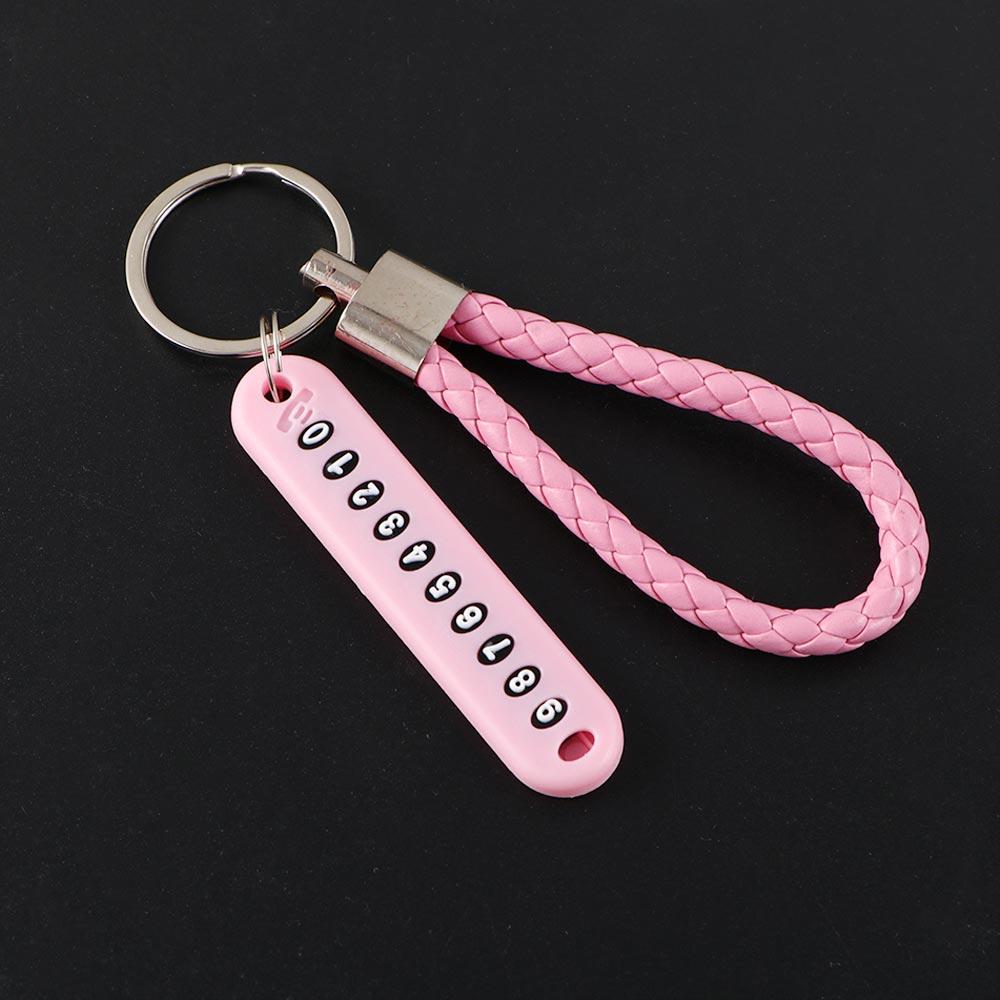 Car Accessories Key Chain Vehicle Pendant Car Keychain Phone Number Plate Keyring Anti-lost