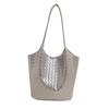New Leather Women's Bag Trendy Fashion Woven Pattern Cowhide Casual Vegetable Basket Bucket Bag Portable Bag