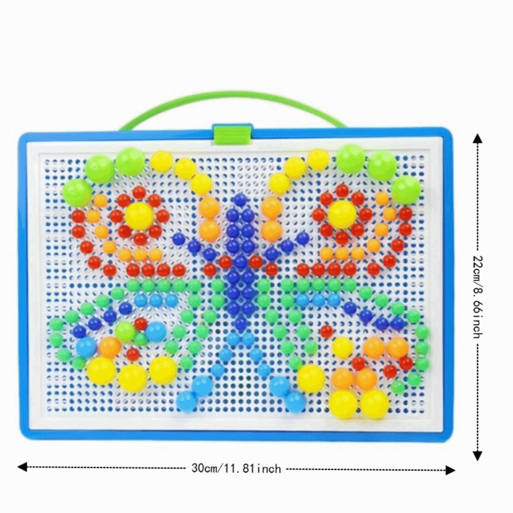 Colorful Mushroom Nail Puzzle DIY Pegboard Set Montessori Mushroom Nail Building Blocks  Kids