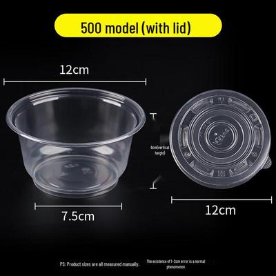 Disposable Clear Round Plastic Takeaway Bowl with Lid