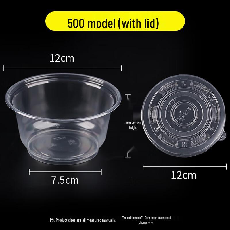 Disposable Transparent Round Plastic Bowls with Lids